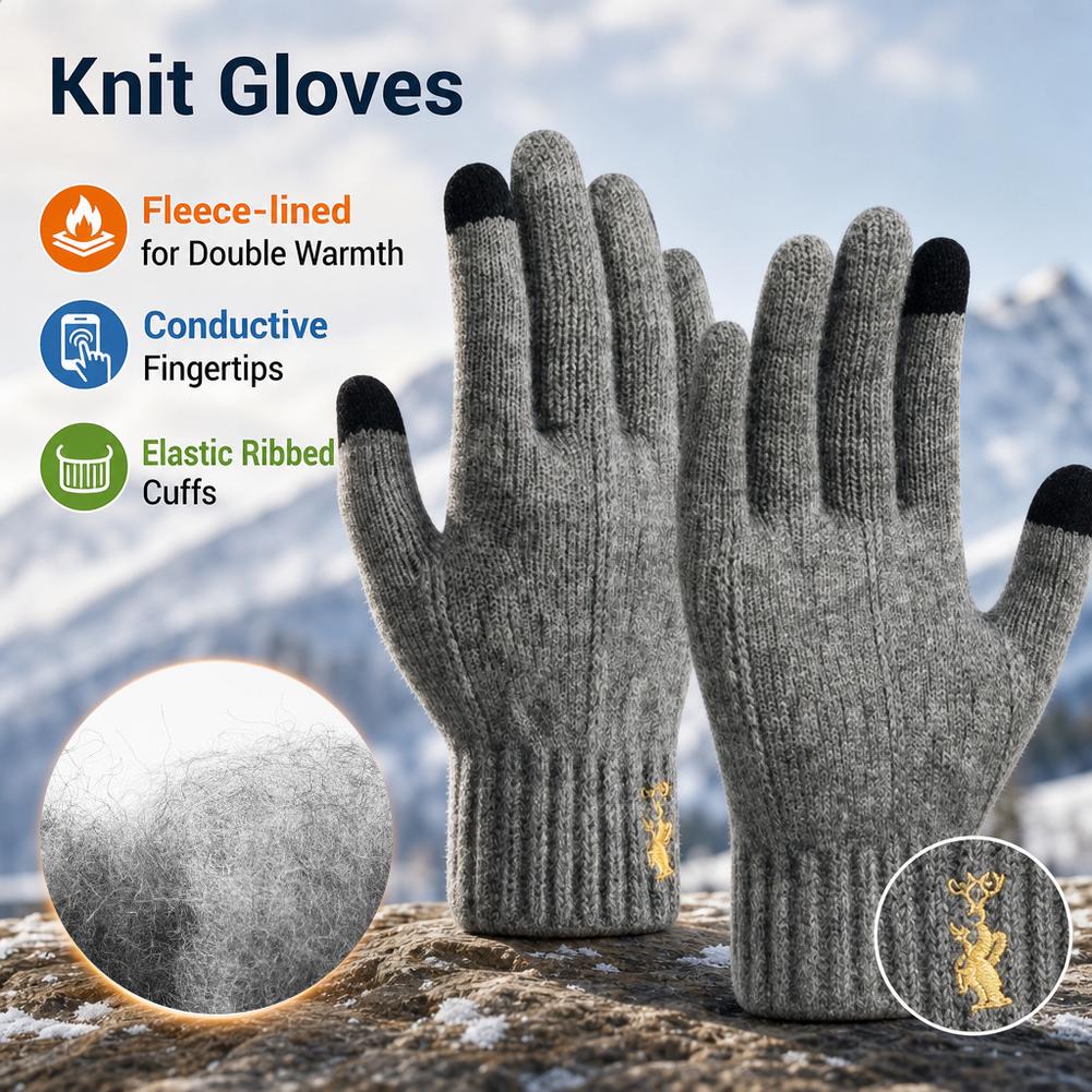 Зимние вязаные перчатки с флис – обзор и цена Wool Glove Lined